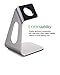COOLcessories Apple iPhone Smart Watch Charging Station - Anti Scratch TPU Stand with Cord Management and Comfortable Viewing Angle - Fits Both Watch Sizes (Gray)