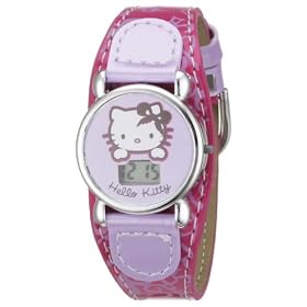 Hello Kitty - 25137 - Montre Fille - Quartz - Digitale - Bracelet Cuir Multicolore