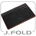 J.Fold Wallets - J. Fold Flat Leather Wallet Black with Red Trim