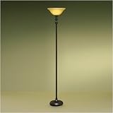 Bronze Finish Champagne Glass Torchiere Floor Lamp