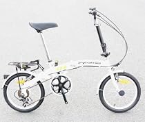 PYRAMID FOLDING BIKE 16"/SHIMANO GEAR/STEEL FRAME WHITE