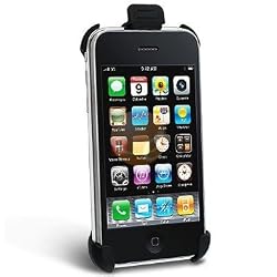 Apple iPhone 3G 3GS Black Holster Case with Belt Clip + Screen Protector Shield Guard