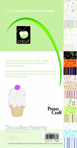 Cricut 6-Inch-by-12-Inch Cardstock Pad, Doodlecharms