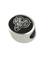 West Chester Golden Rams College Bead Fits Most Pandora Style Bracelets Including Chamilia, Kera, Troll and More. High Quality Bead in Stock for Fast Shipping