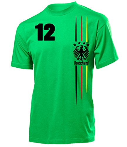 4 STERNE FANSHIRT DEUTSCHLAND FUSSBALL WM 2014 4318(H-Kellygrün) Gr. XL