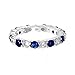 Bling Jewelry Simulated Sapphire CZ Stackable Eternity Band Ring Silver