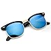 WearMe Pro - Half Frame Retro Semi-Rimless Style Sunglasses Retro Mirror Lens Sunglasses