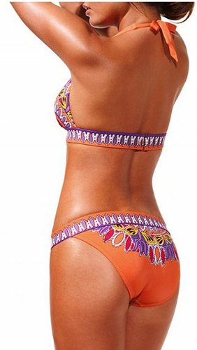 Purple/orange Pattern Print Bikini Set /Ultra Sexy Beach Wear/stylish Sexy S