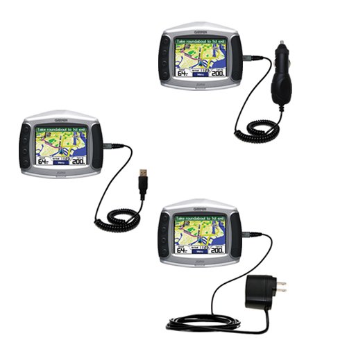 Deluxe Kit for the Garmin Zumo 400 includes a USB cable with Car and Wall Charger - Gomadic Brand w/ TipExchange Technology
