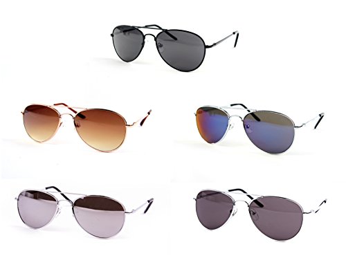 Children Metal Classic Aviator Color Lens Sunglasses P1302
