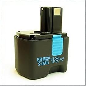 Click here to buy Hitachi 322437 EB1820 18-Volt 2.0 Amp Hour NiCad Pod Style Battery by Hitachi.