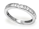 18k Choice of White or Yellow Gold Machine Set Diamond Princess Cut Band (1/2 cttw, J Color, SI1-SI2 Clarity)