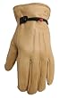 Wells Lamont 1140L Work Gloves with Timber Grain Cowhide, Keytsone Thumb, Palm Patch, Self Hem, Large
