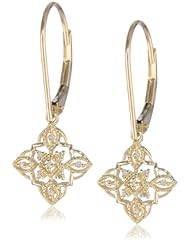10k White, Yellow or Rose Gold Diamond Lever Back Floral Design Earrings (1/20 cttw, I-J Color, I2-I3 Clarity)