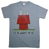 Peanuts Snoopy It Is What It Is Men's Tee, Carolina Blue