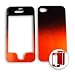 Apple iPhone 4 - 4S (AT&T/Verizon/Sprint) Two Tones, Black and Orange iPhone 4 Hard Case/Cover/Faceplate/Snap On/Housing/Protector