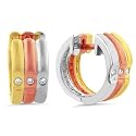 10K TriColor Gold Accented Diamond Earrings