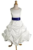 New Ivory/royal Blue Satin Flower Girl Pageant Dress Sz 2 to 16 - Same Day Shipping. Takes About 2-3 Days
