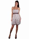 MM Couture By Miss Me Grey Floral Rosette Dress