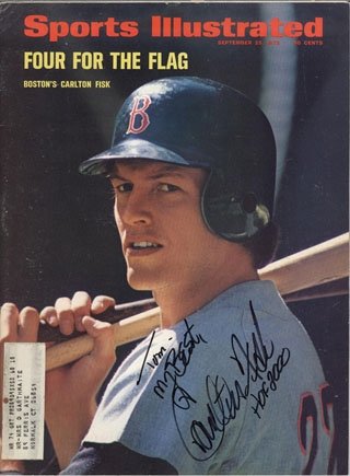 Carlton Fisk Autograhed/Signed Sports Illustrated September 25, 1972