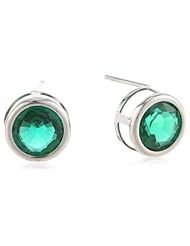 14K White Gold or Yellow Gold  7mm Round Bezel Stud Earrings Set
