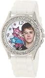 Justin Bieber Kids JB1266 White Strap with Clear Rhinestones Bezel Watch