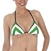 Xhilaration  Zigzag Triangle Swim Top - Green/ Navy