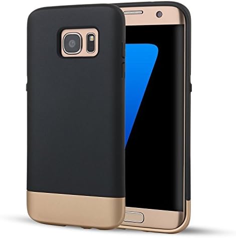 Galaxy S7 Edge Case,Fastbee [Vibrance Series] Three Piece Shock Absorbing Protection Cover for Samsung Galaxy S7 Edge (2016) - Black / Gold