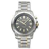 Seiko Wrist Watches-New Seiko Men Perpetual Calendar - Stainless and Gold Tone - Black Face SNQ046 by Seiko