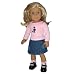 Pink Poodle Top, Denim Skirt, and Poodle Socks. Fits 18" Dolls Like American Girl Doll.