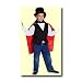 Black and Red Magician's Outfit with Cape, Vedy, Hat, Gloves and Wand, Size Small Image
