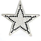 Hip Hop Wholesale - BLACK AND CLEAR STONE STAR BELT BUCKLE