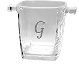 Culver Inc. Monogram G Glass Square Base Cooler / Ice Bucket