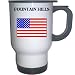US Flag - Fountain Hills, Arizona (AZ) White Stainless Steel Mug