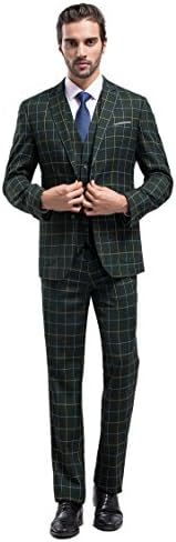 POSHAWN 2016 Men's Slim Fit Three Piece Suit Set (XXL)