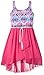 Amy Byer Girls' Sleeveless Print To Solid Hi Lo Hem Dress