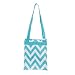 World Traveler Chevron Cross Body Bag, Turquoise and White