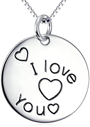 Hamony Pendant Women's Silver Plated "I Love You" Necklace 18 Inches (16)