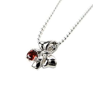 【クリックで詳細表示】[シアーズ]Sears ネックレス リボンモチーフネックレス ガーネット [1月の誕生石] GP-20-1