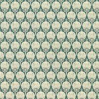 Dollhouse Wallpaper Ottoman Green