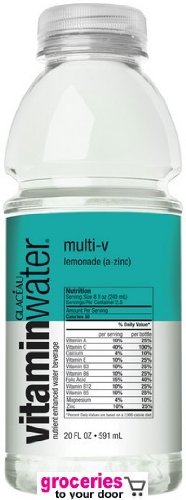Glaceau VitaminWater Nutrient Enhanced Water Beverage, Multi-V (Lemonade), Vitamin A to Zinc, 20 oz (Pack of 24)