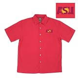 Arizona State Sun Devils NCAA Prevail Button Down Short Sleeve Shirt For Men (Cabernet)