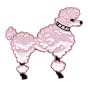 Hey Viv ! 50's Fun Fashions: Poodle Iron On 4 1/2" Applique - Pink