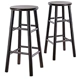 Set of 2 Espresso Finish Round 29" Bar Stools