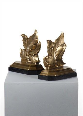 Wildwood Lamps 300131 Leaves Bookends Pair Marble Base