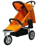 AirBuggy Mimi 3-Wheel Buggy (Silver Frame with Soft Orange Fabric)