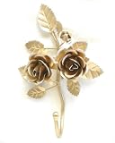 Old Vintage Style Shabby Metal Rose Wall Hanging ~Jewelry ~ Robe ~ Bath ~ Wall Hooks ~ RH15