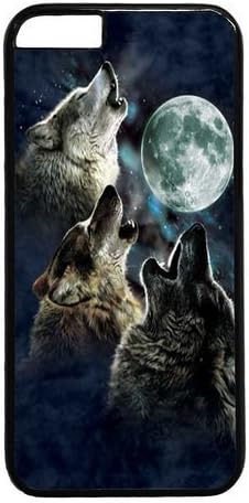 iPhone 6 Case, iPhone 6 Cases -Three Wolf Moon in Blue Custom PC Hard Case Cover for iPhone 6 Black