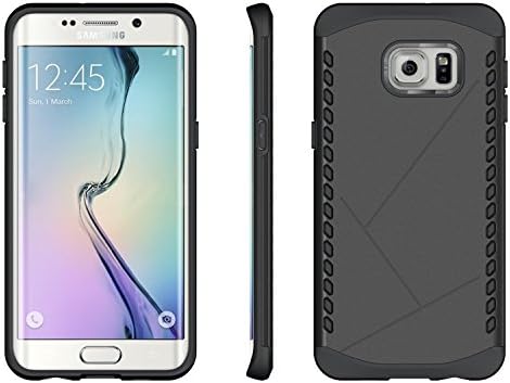 Samsung Galaxy S6 Edge Plus Case ALLW Slim Grip Armor Dual Layer Shatterproof Hybrid Protective Case Cover Shield Series (Black)