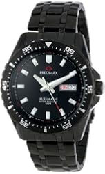 Precimax Men's PX13203 Vintage Automatic Black Dial Black Stainless-Steel Band Watch